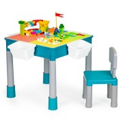 LEGO stalas su kėdute, daiktadėžėmis ir kaladėlėmis